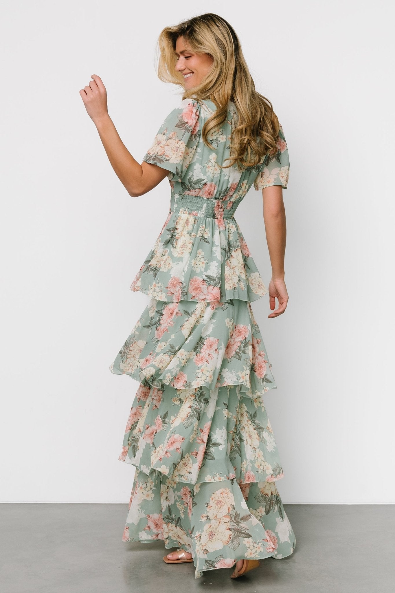 Montaigne Ruffle Maxi Dress | Sage Floral