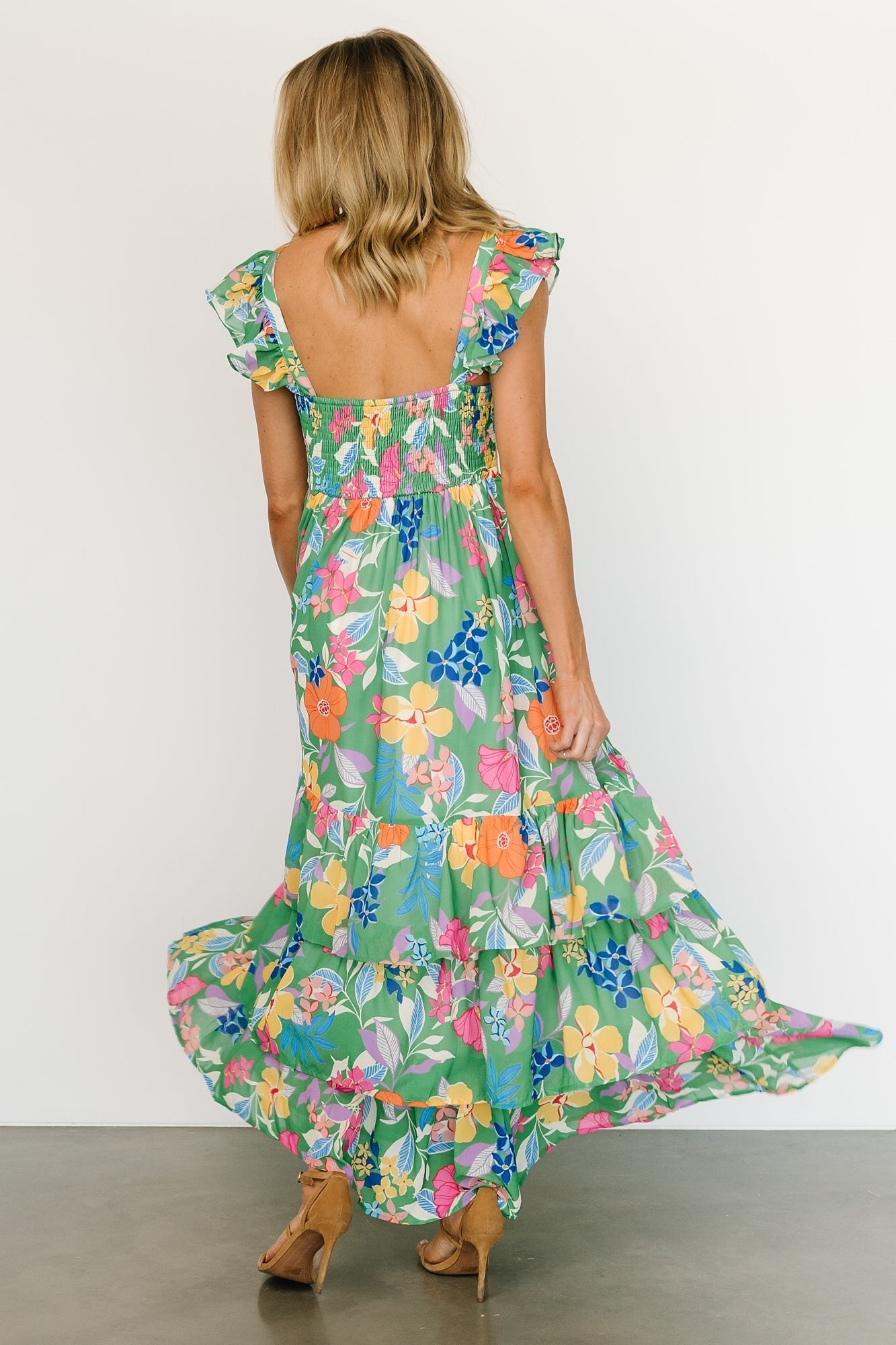 Monte Tiered Maxi Dress | Green Multi