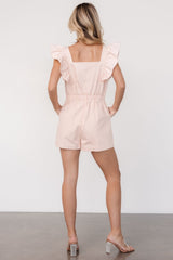 Montgomery Denim Romper | Pale Pink