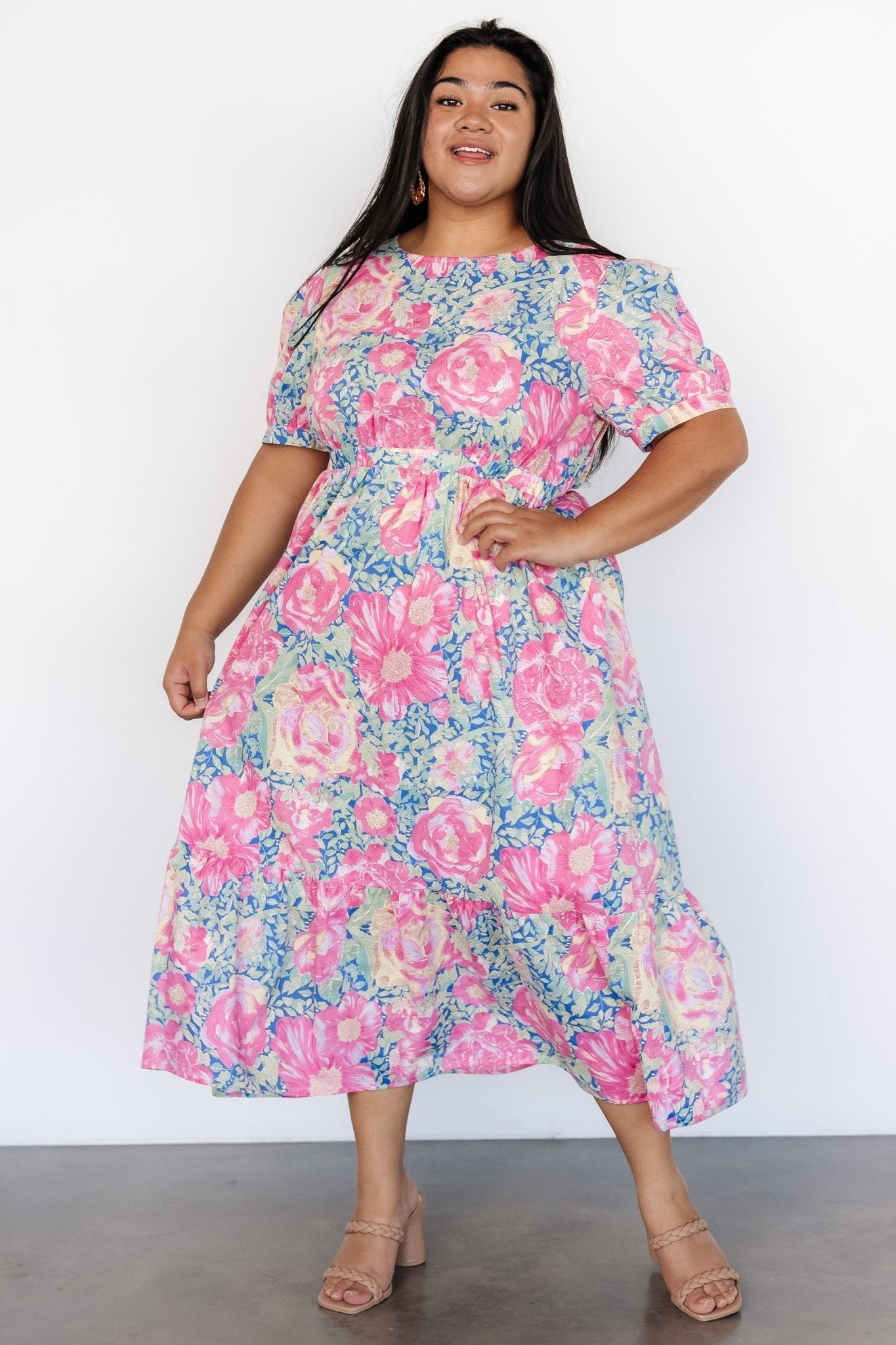 Myers Dress | Blue + Pink Floral