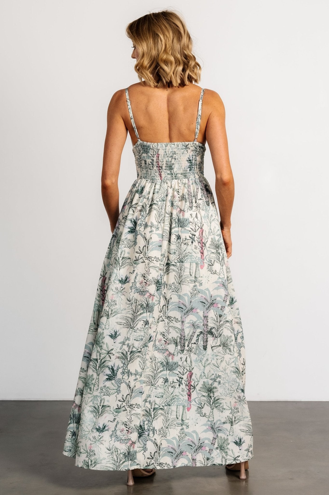 Naia Maxi Dress | Natural + Sage Print