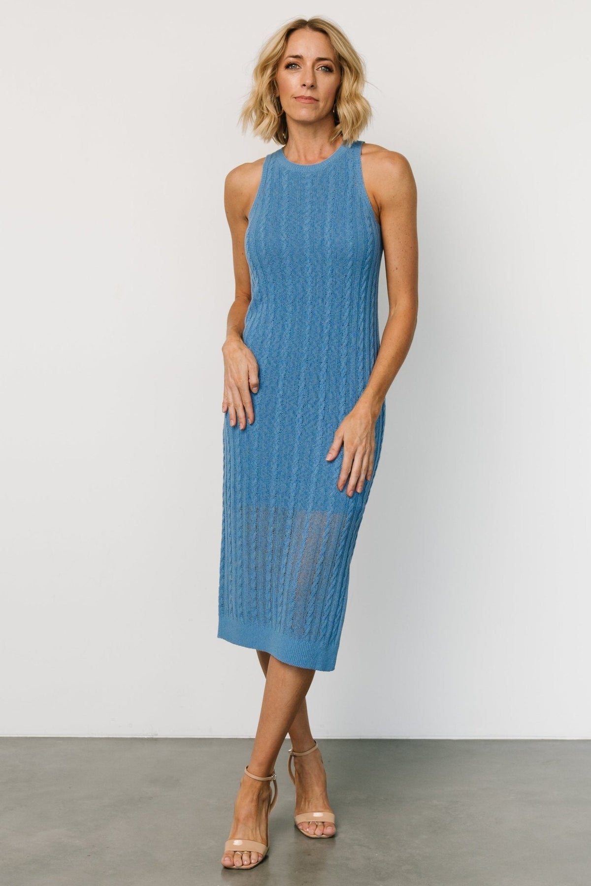 Nalani Knit Tank Dress | Blue