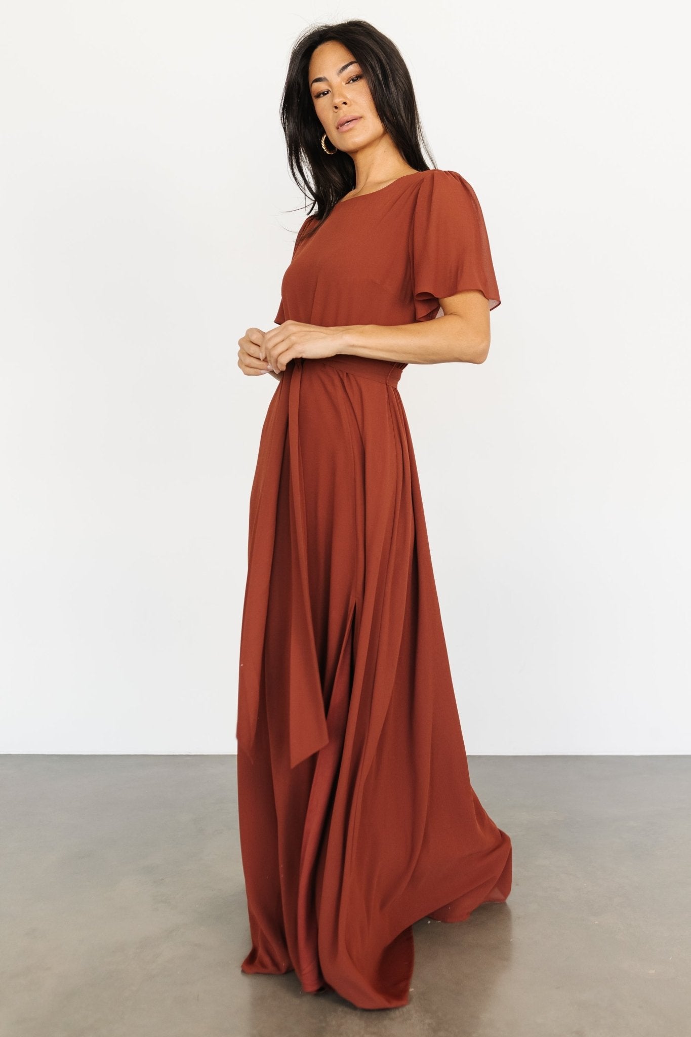 Naomi Short Sleeve Maxi Dress | Cinnamon
