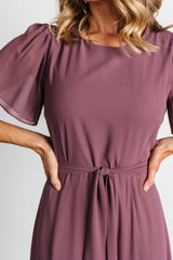 Naomi Short Sleeve Maxi Dress | Vintage Plum