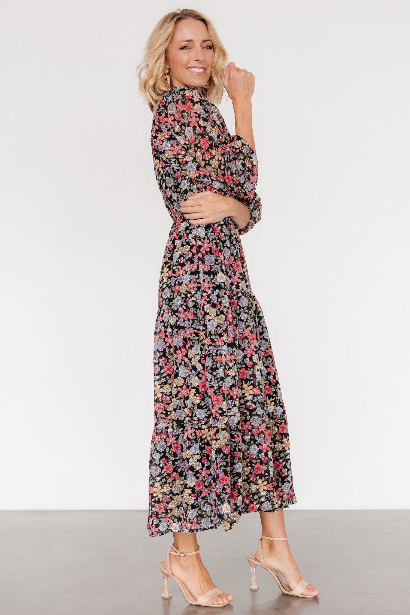 Nevaeh Bubble Sleeve Dress | Multi Floral