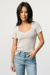 Nico Ribbed Top | Gray