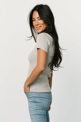 Nico Ribbed Top | Gray