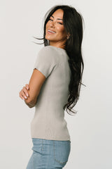 Nico Ribbed Top | Gray