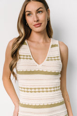 Nicolette Pointelle Dress | Cream + Sage