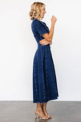 Oakley Button Denim Dress | Blue