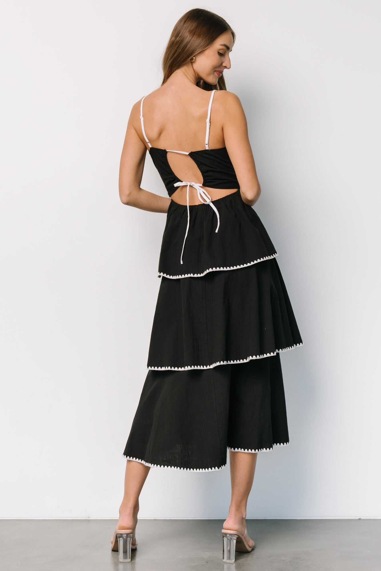 Odette Tiered Dress | Black + White