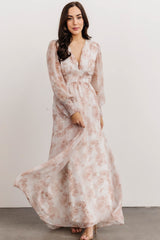 Olivia Maxi Dress | Pink Floral