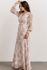 Olivia Maxi Dress | Pink Floral