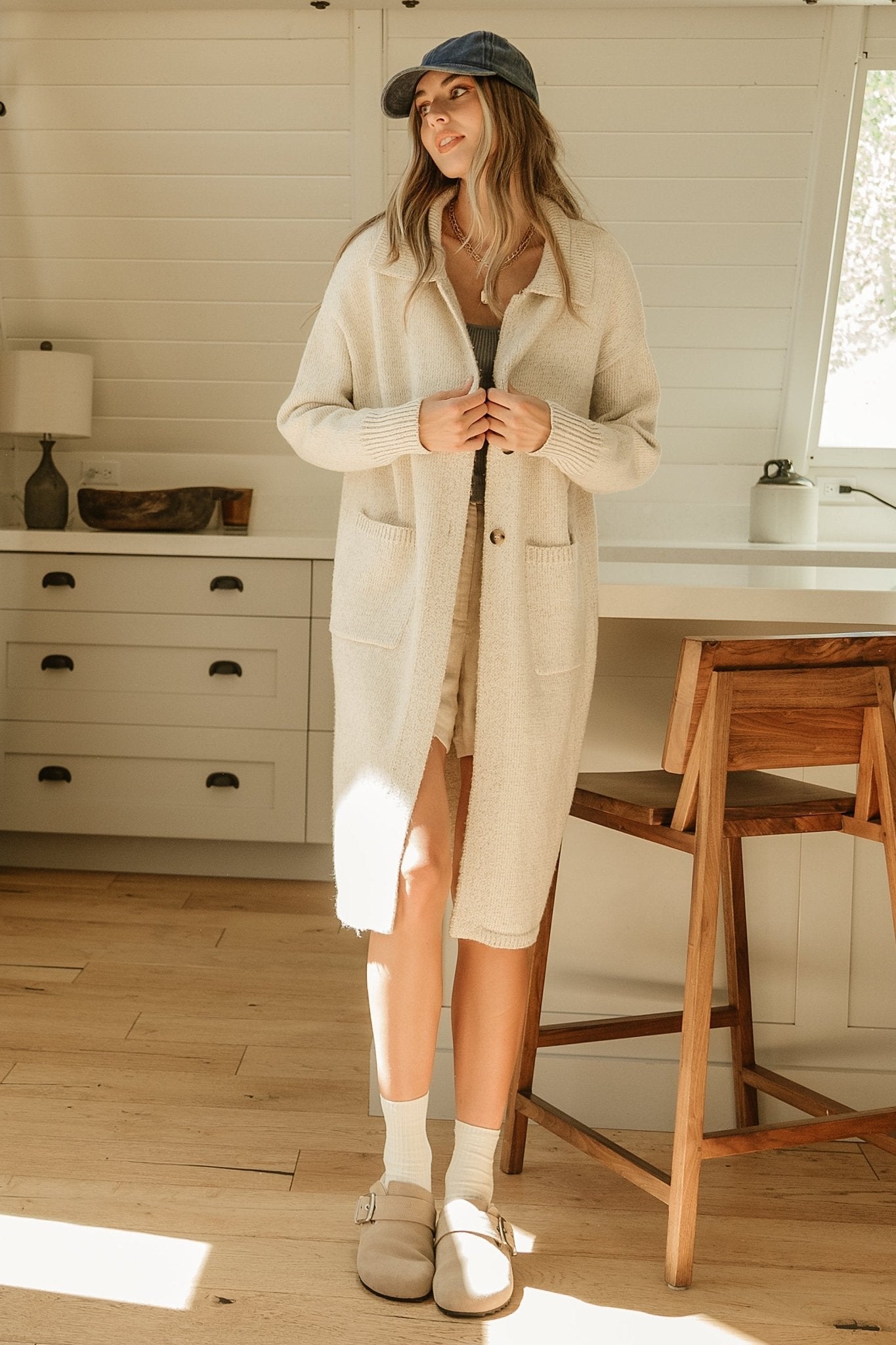 Ontario Long Button Cardigan | Oatmeal