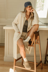 Ontario Long Button Cardigan | Oatmeal