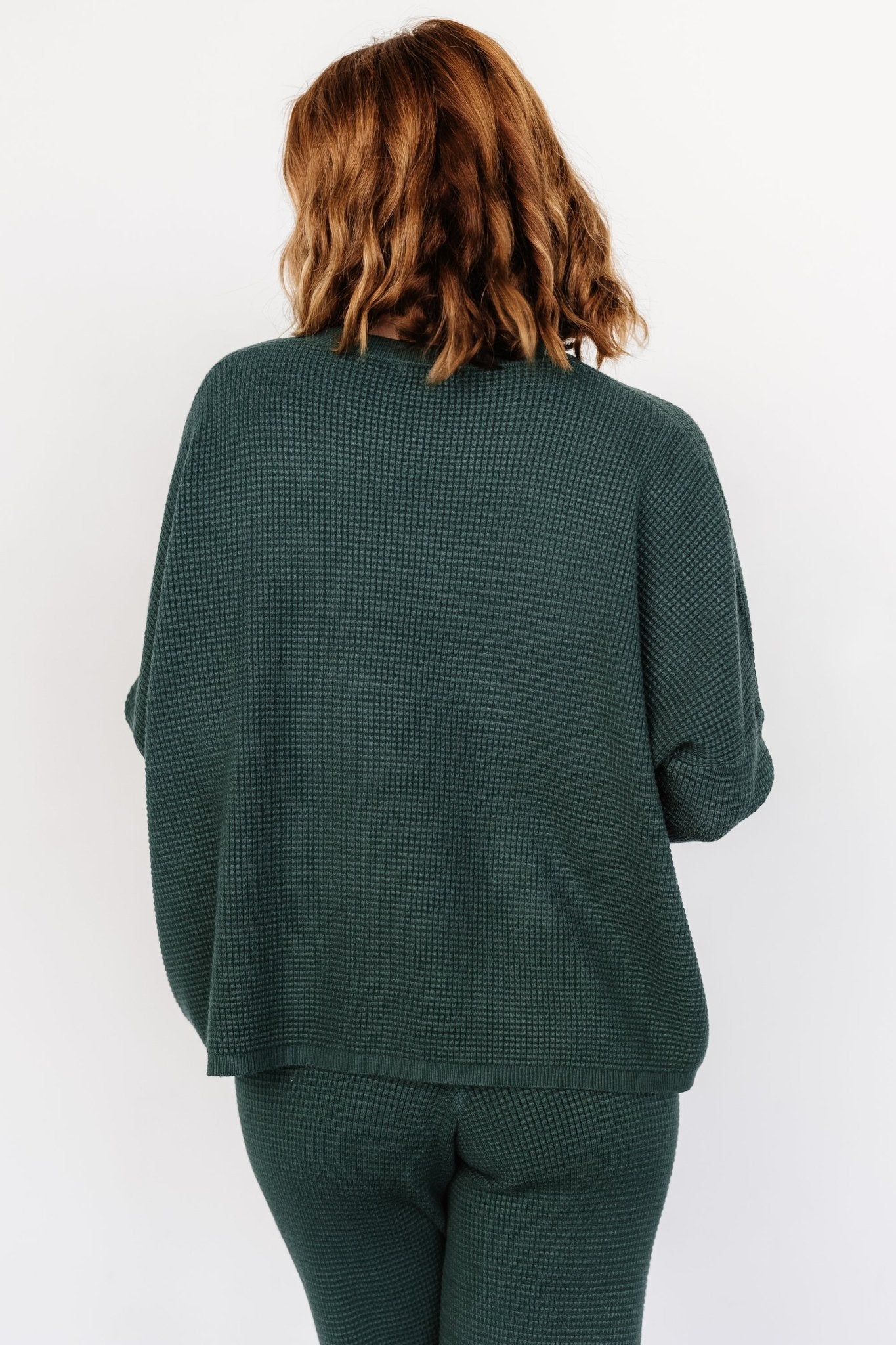 Owen Waffle Sweater Top | Green