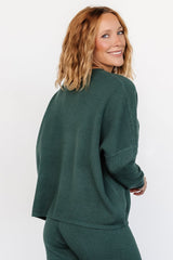 Owen Waffle Sweater Top | Green