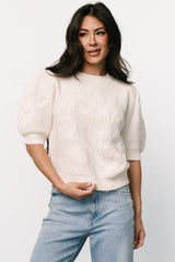 Pamela Sweater Top | Cream