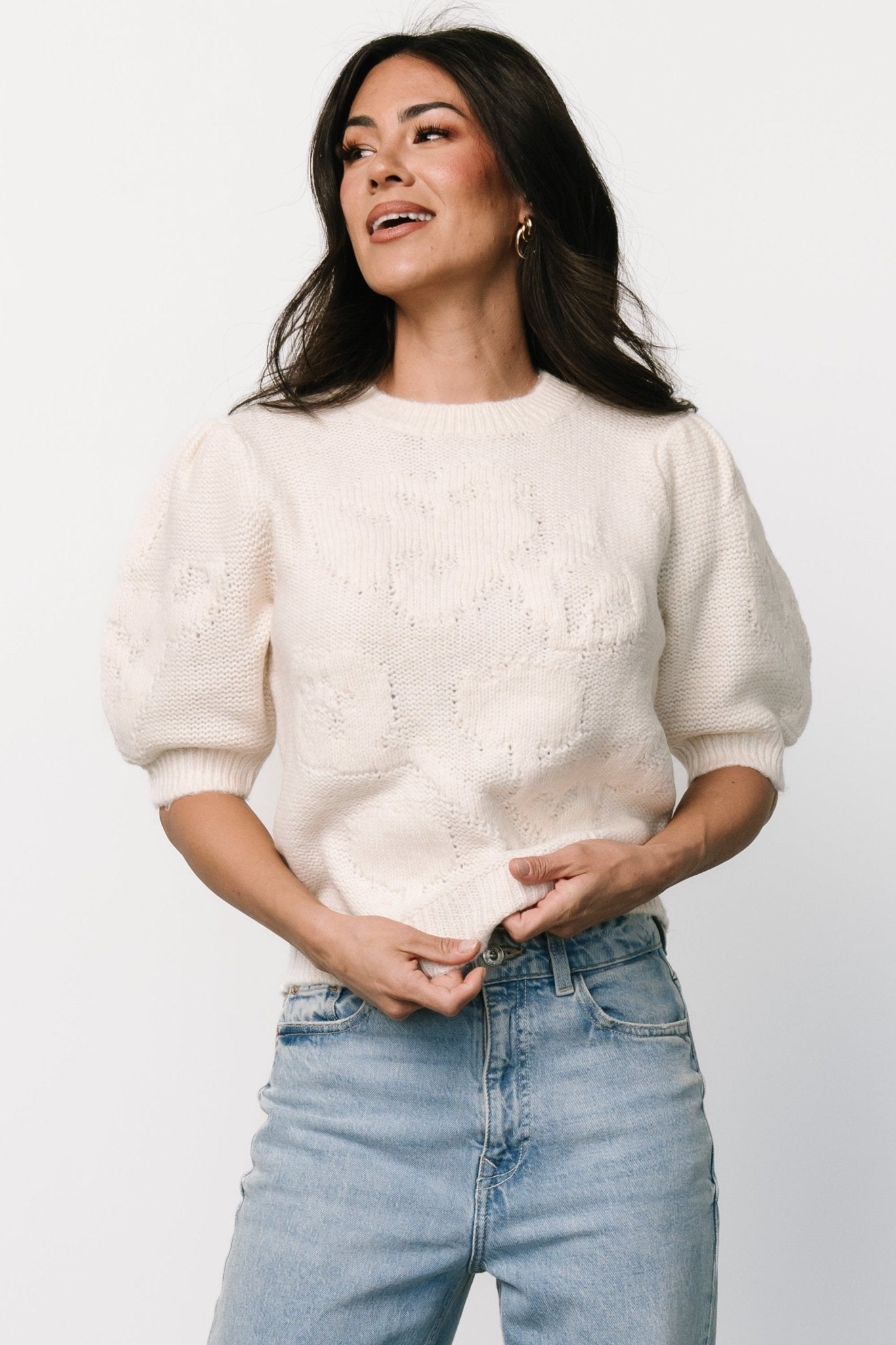 Pamela Sweater Top | Cream