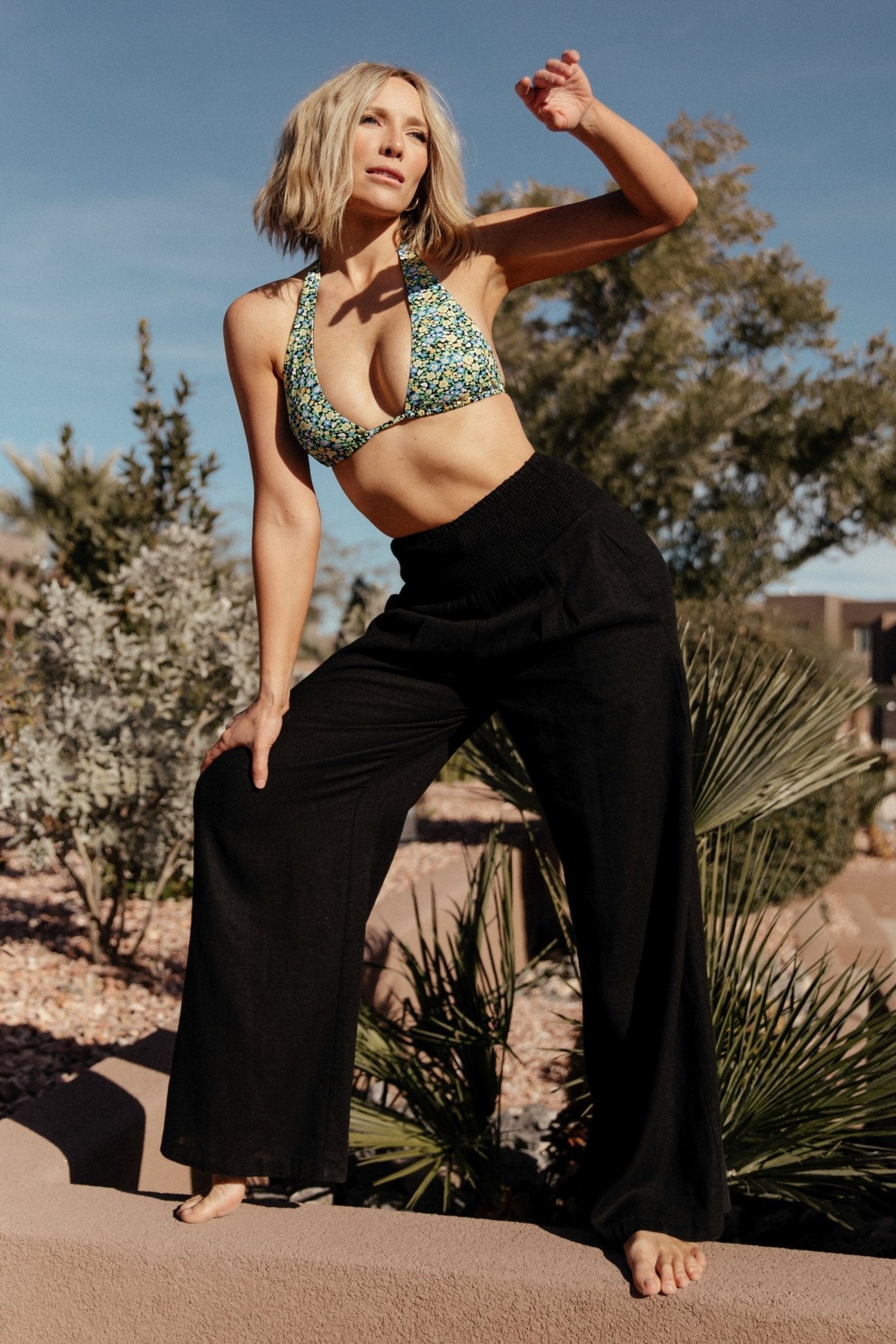 Parvati Smocked Waist Pants | Black