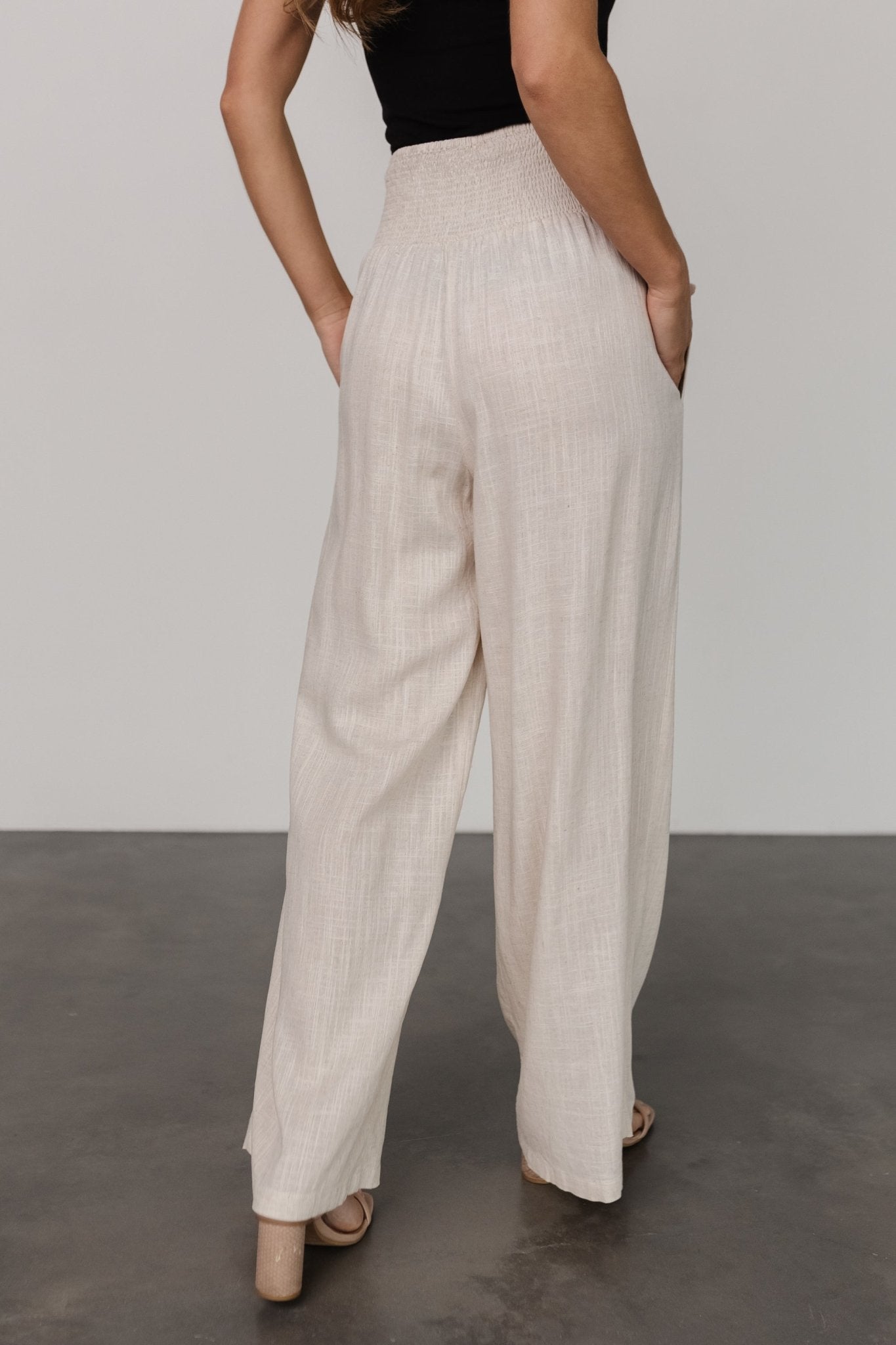 Parvati Smocked Waist Pants | Natural