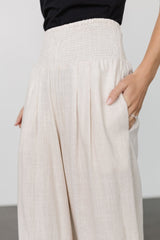 Parvati Smocked Waist Pants | Natural