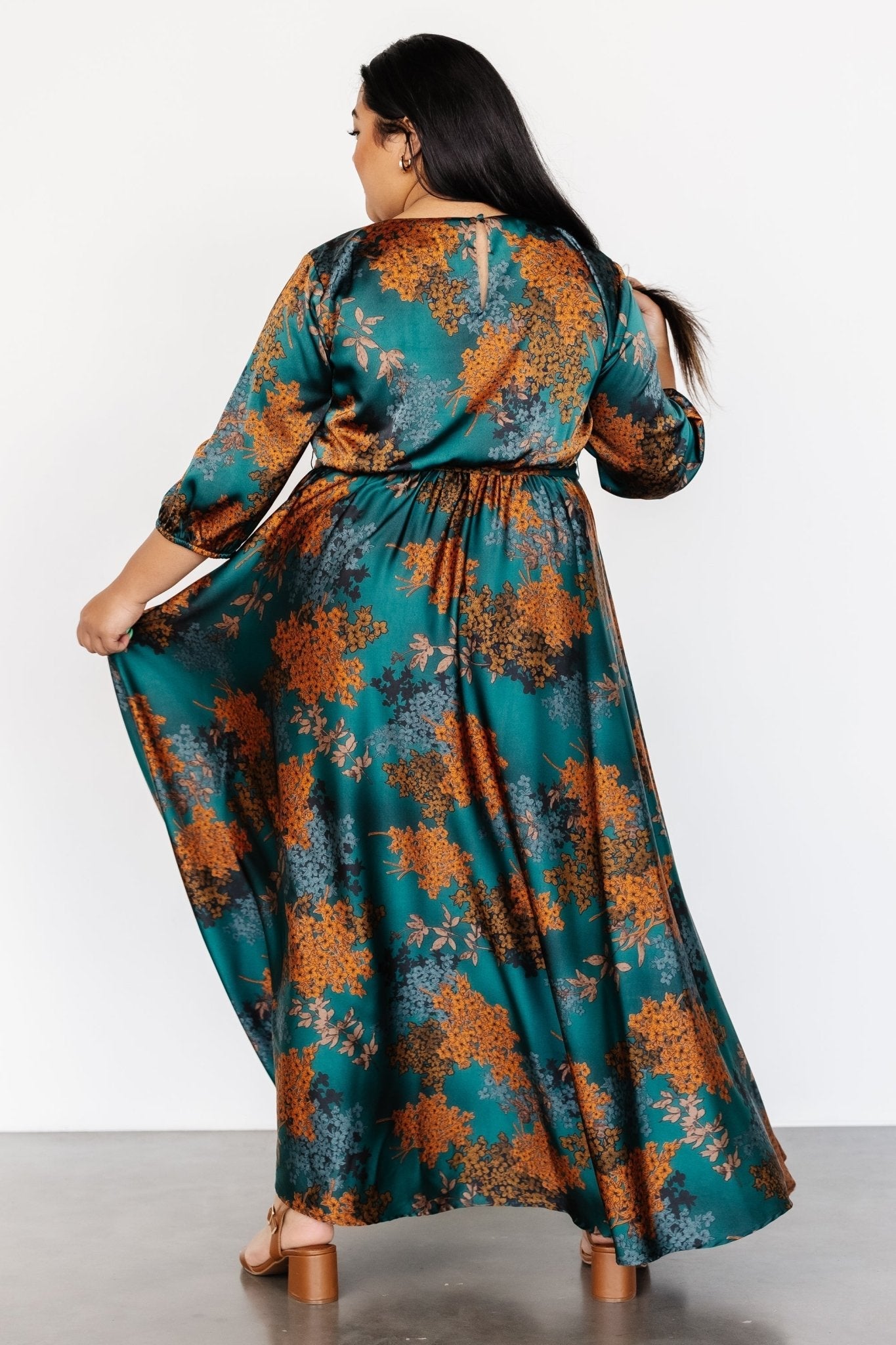 Paula Satin Maxi Dress | Jade Multi
