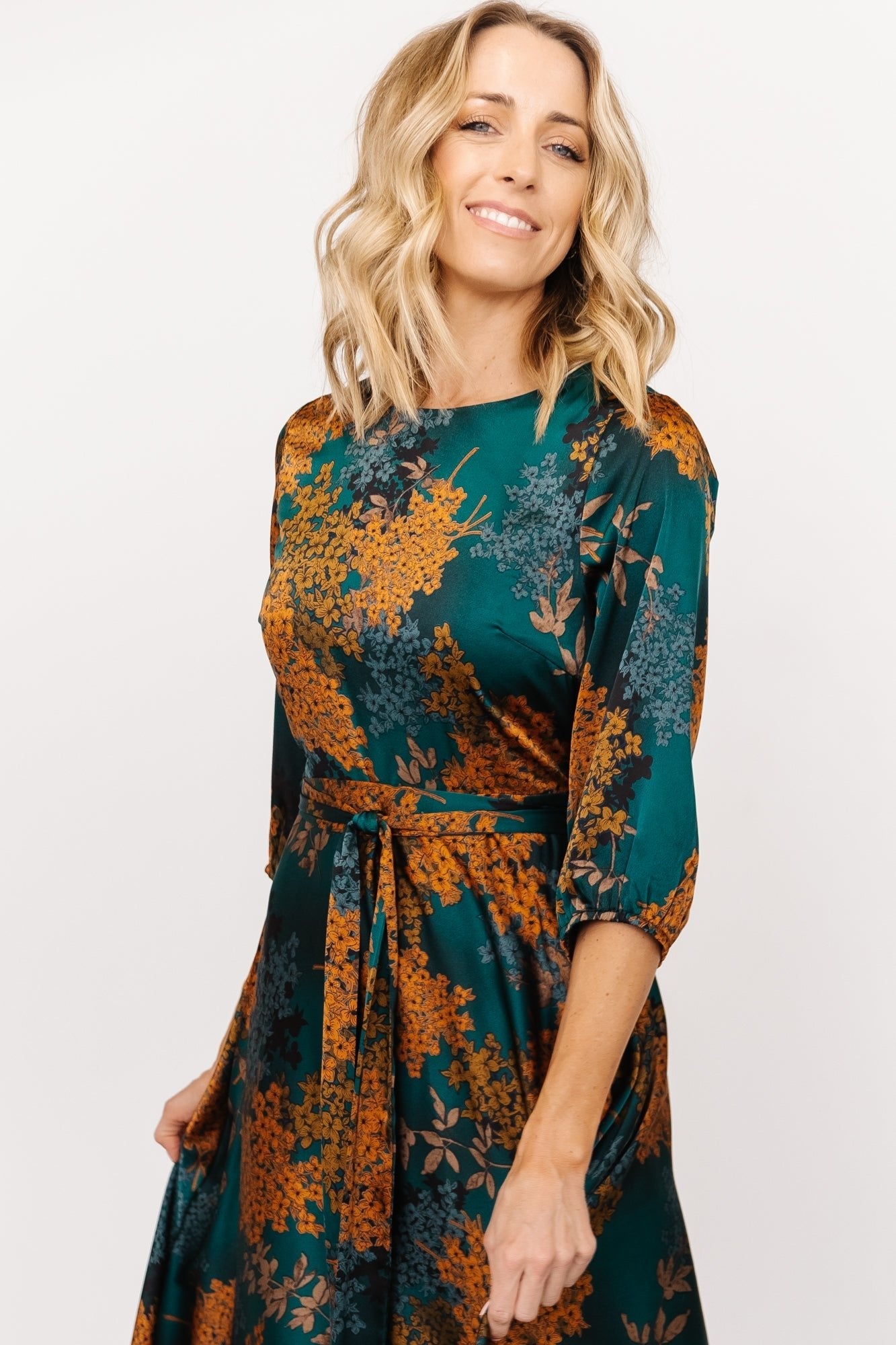 Paula Satin Maxi Dress | Jade Multi