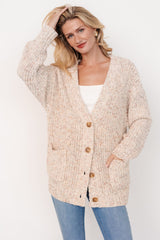 Phillis Chunky Knit Cardigan | Oatmeal Multi