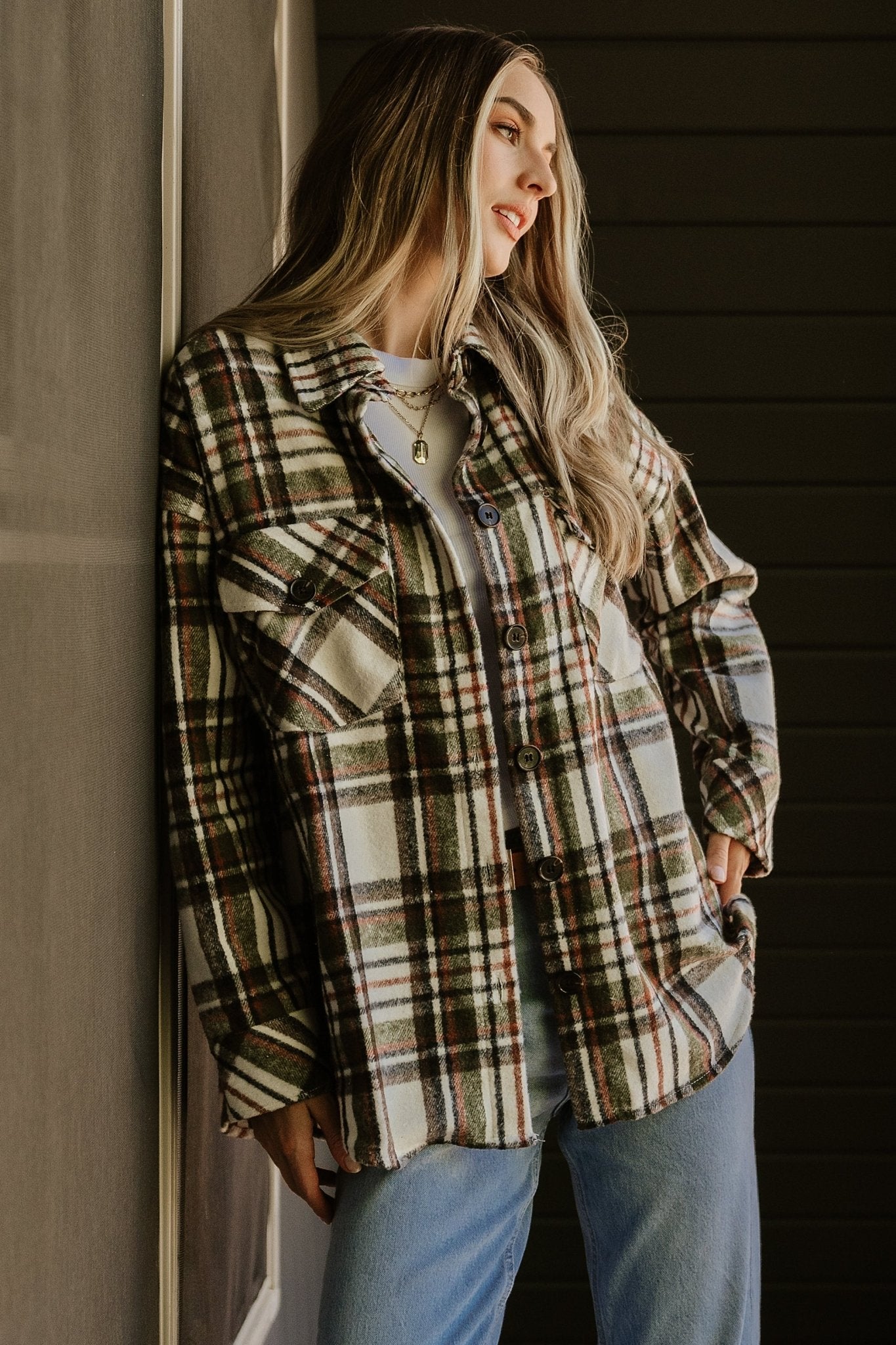 Polson Plaid Shacket | Ivory Multi