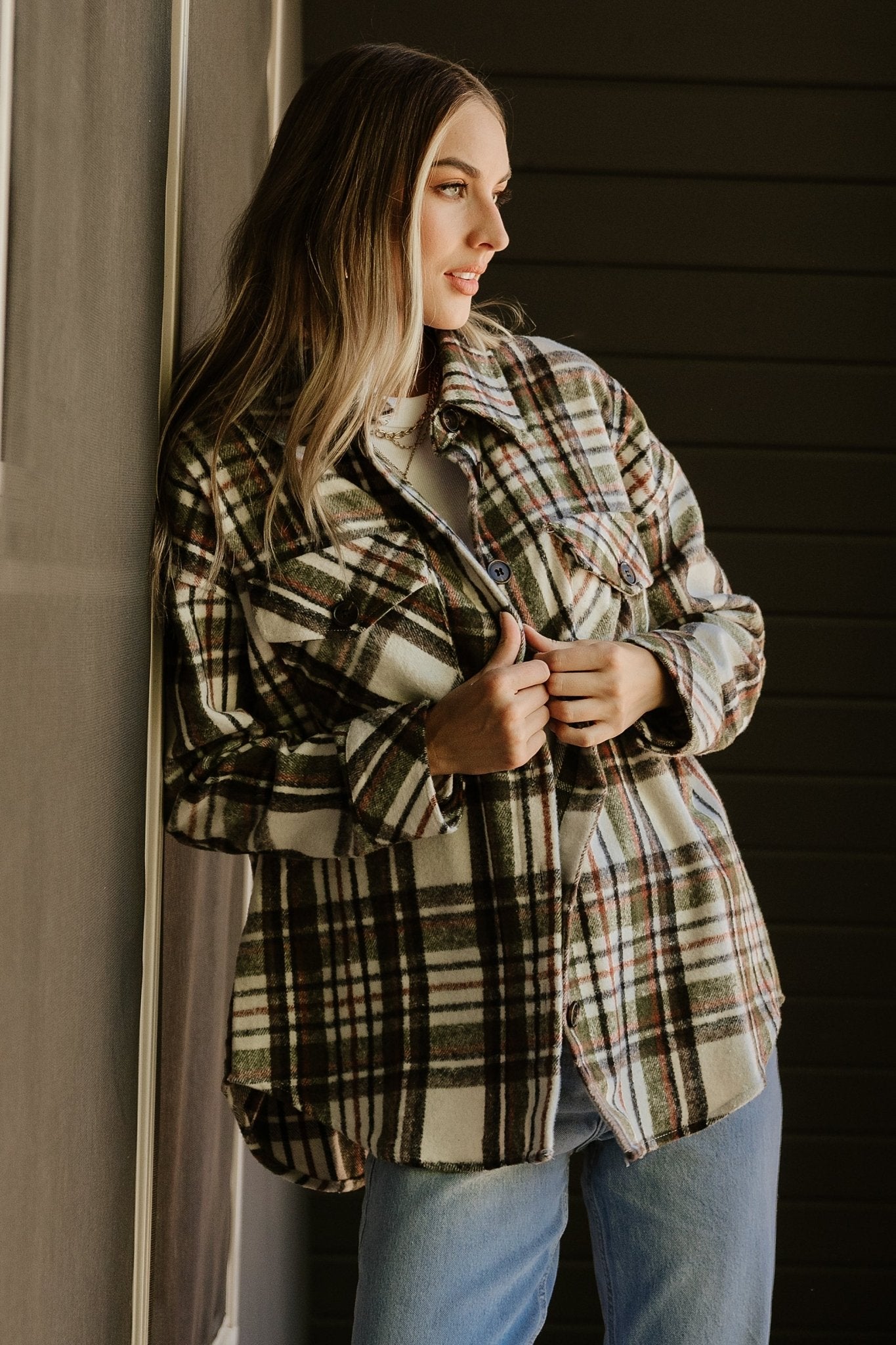 Polson Plaid Shacket | Ivory Multi