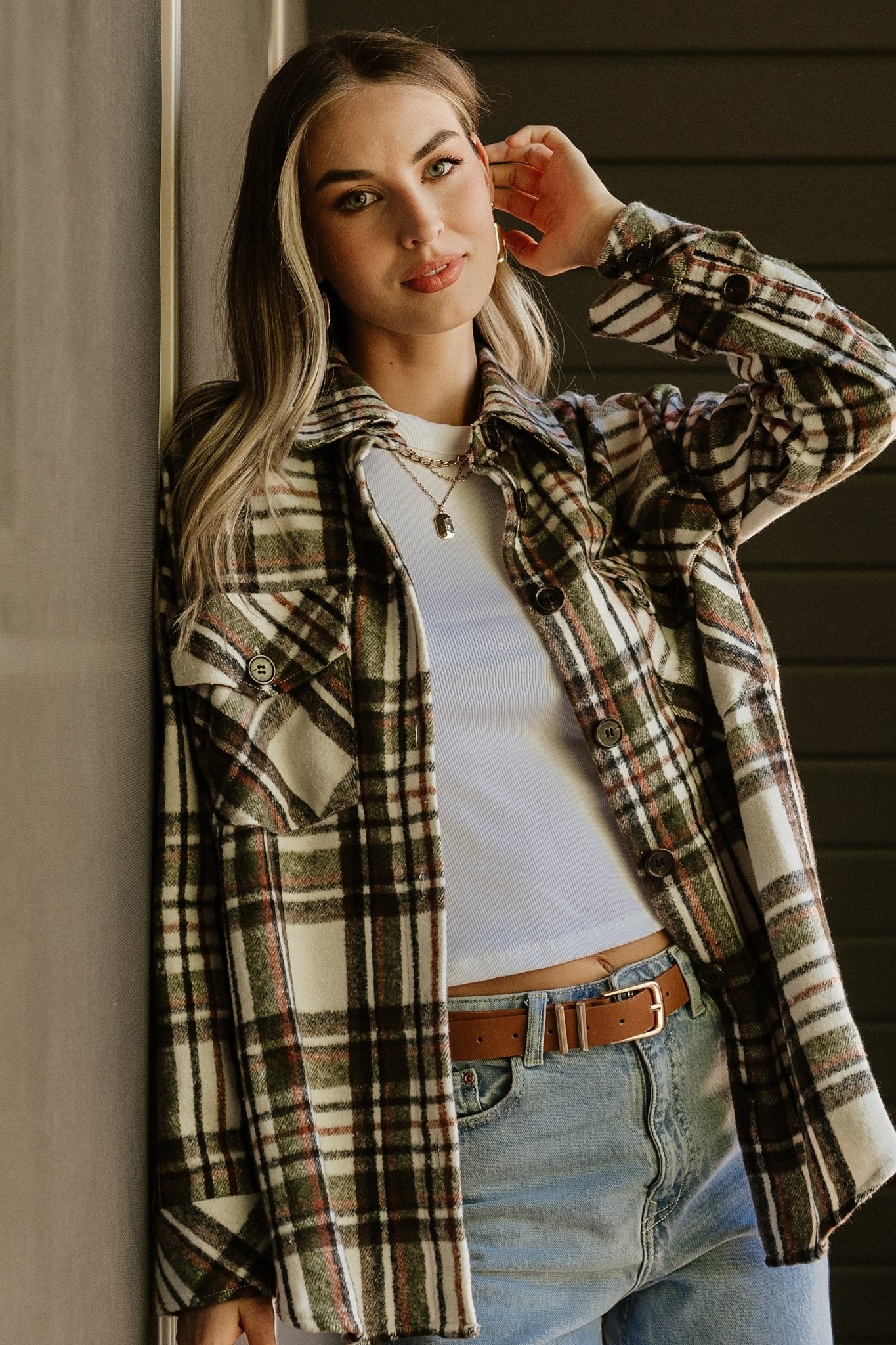 Polson Plaid Shacket | Ivory Multi