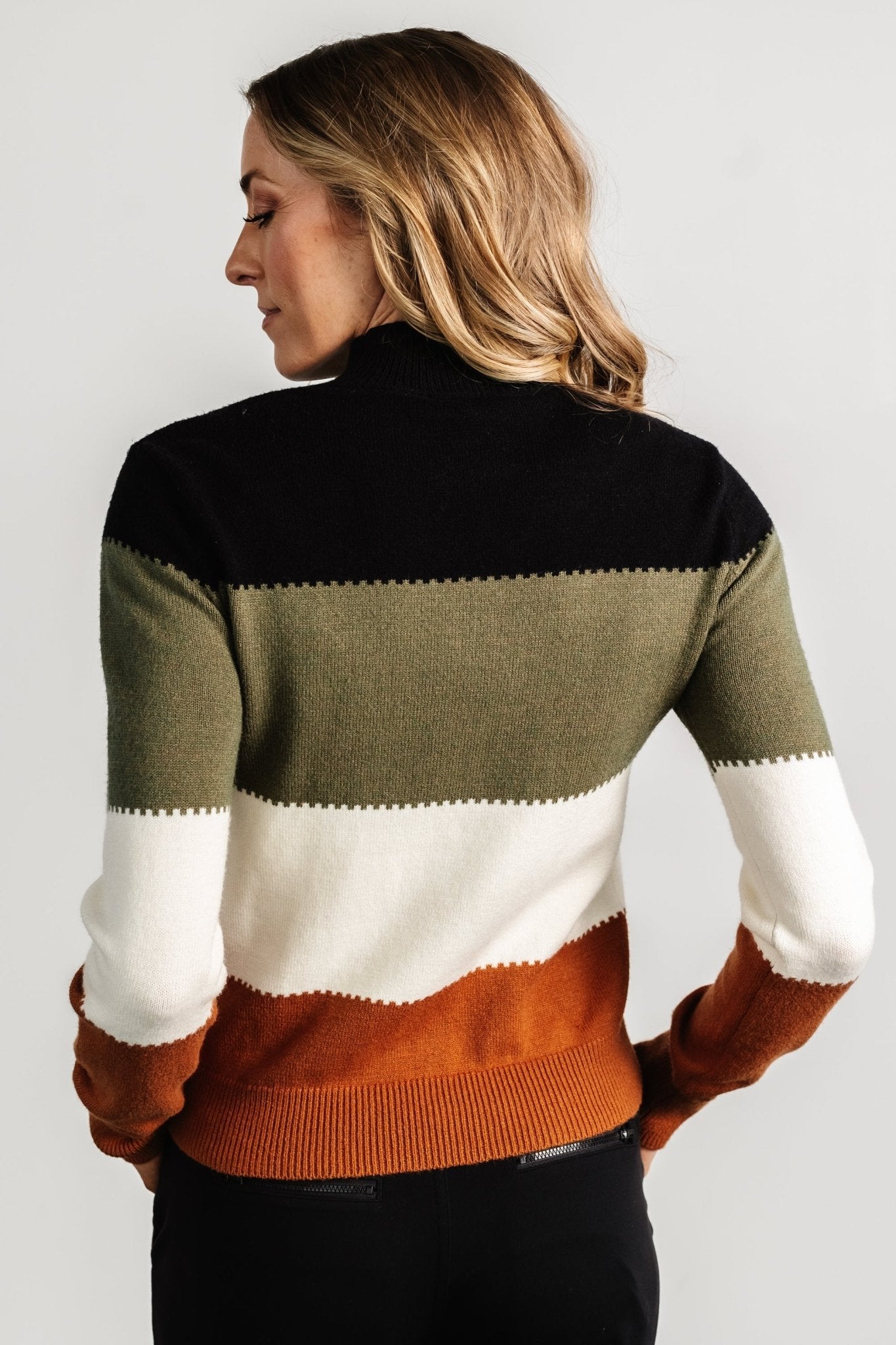 Porter Color Block Sweater | Black Multi