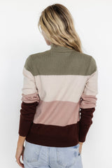 Porter Color Block Sweater | Olive Multi