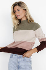 Porter Color Block Sweater | Olive Multi