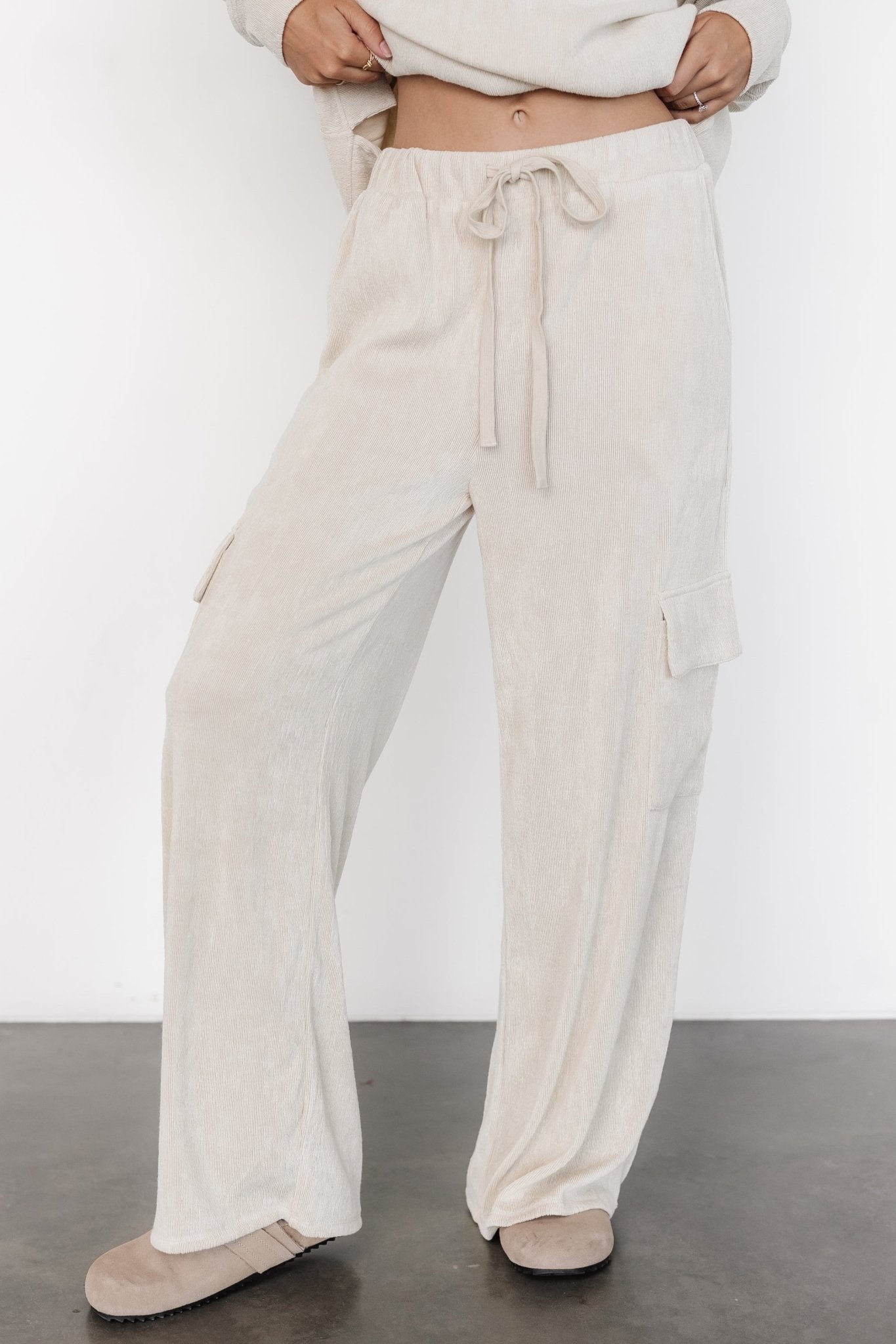 Portland Knit Cargo Pants | Natural