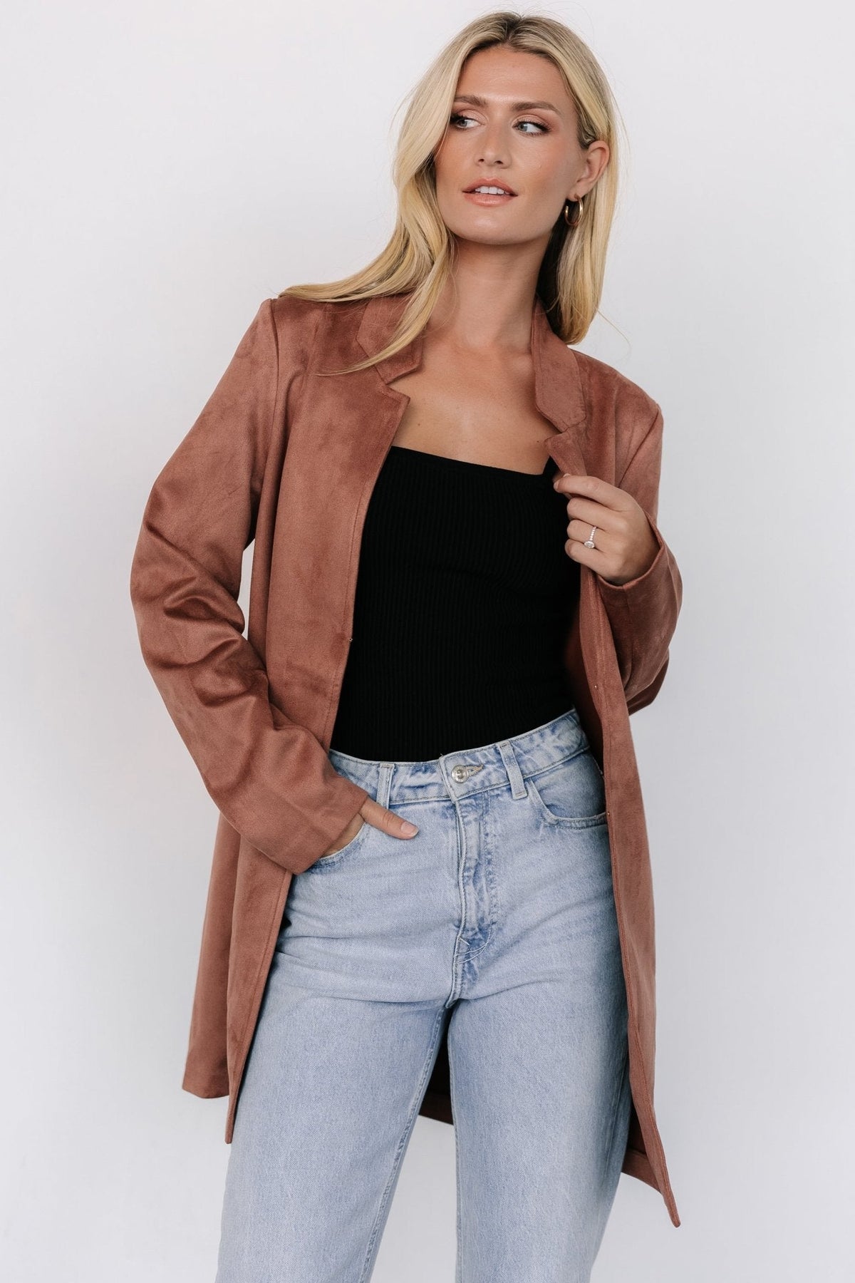 Queenie Faux Suede Jacket | Dusty Clove