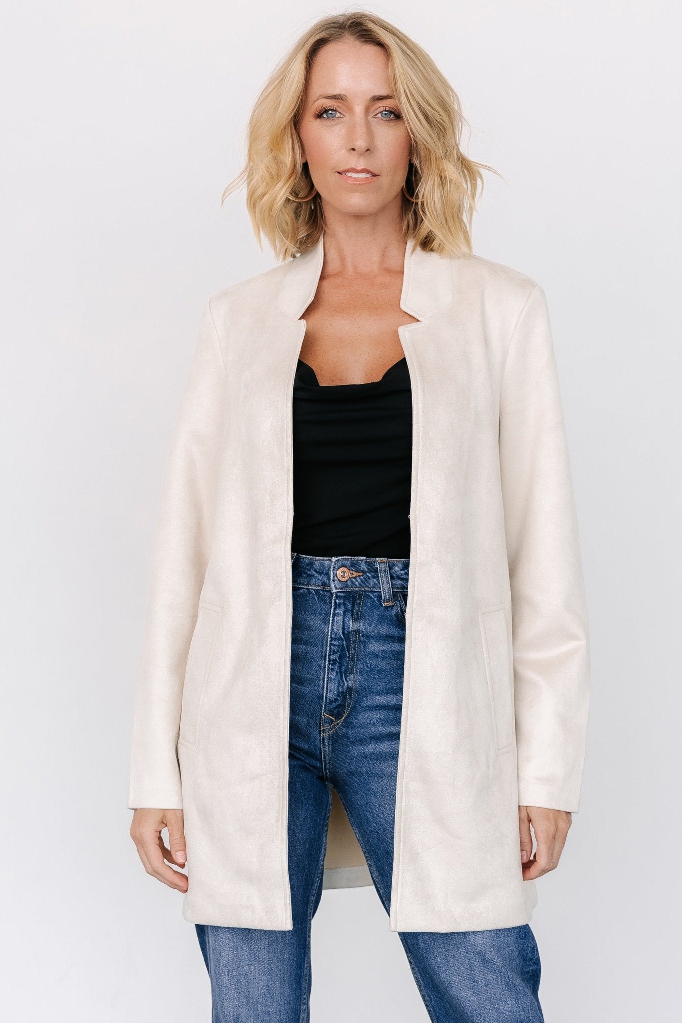 Queenie Faux Suede Jacket | Oatmeal