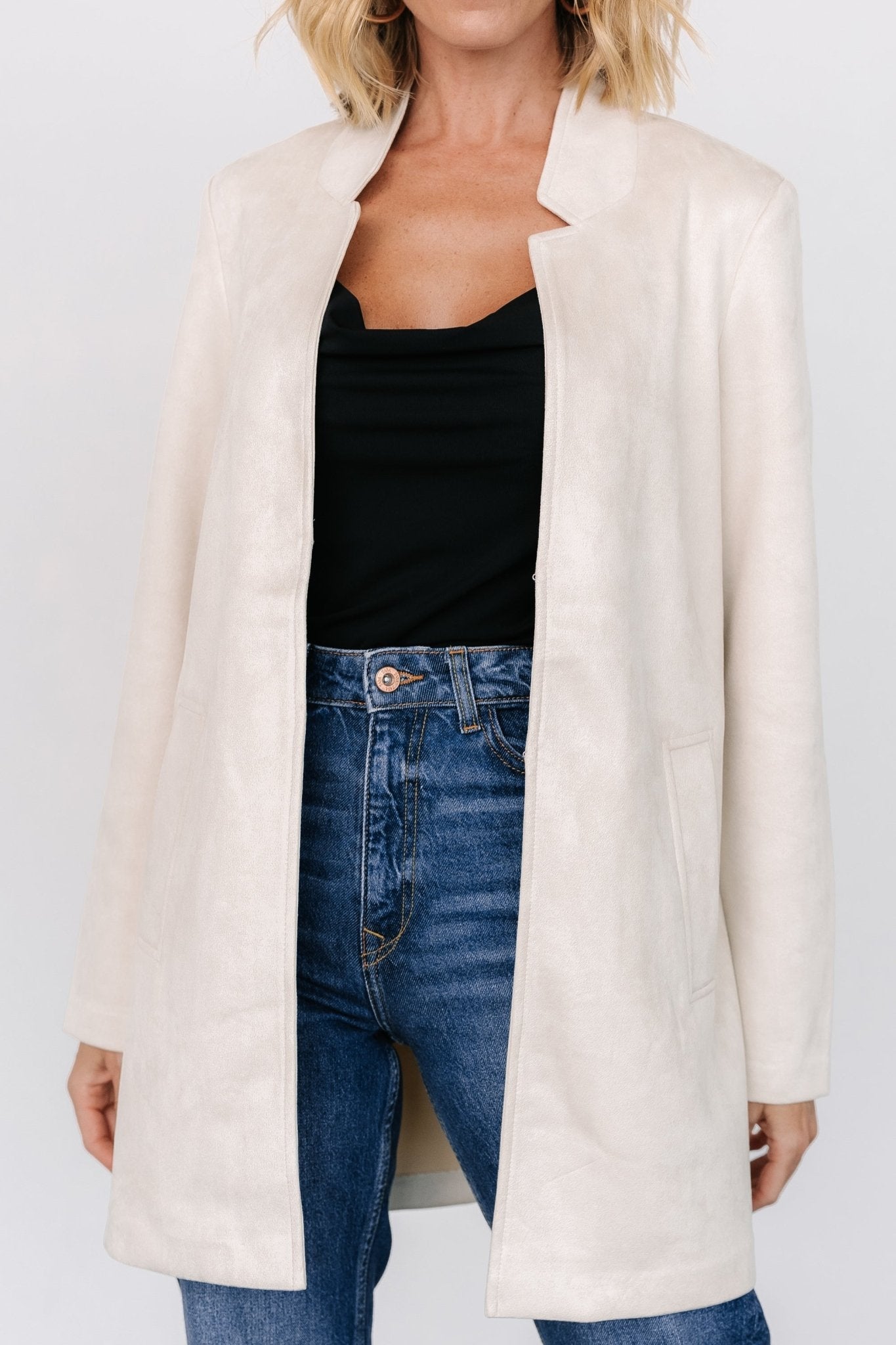 Queenie Faux Suede Jacket | Oatmeal