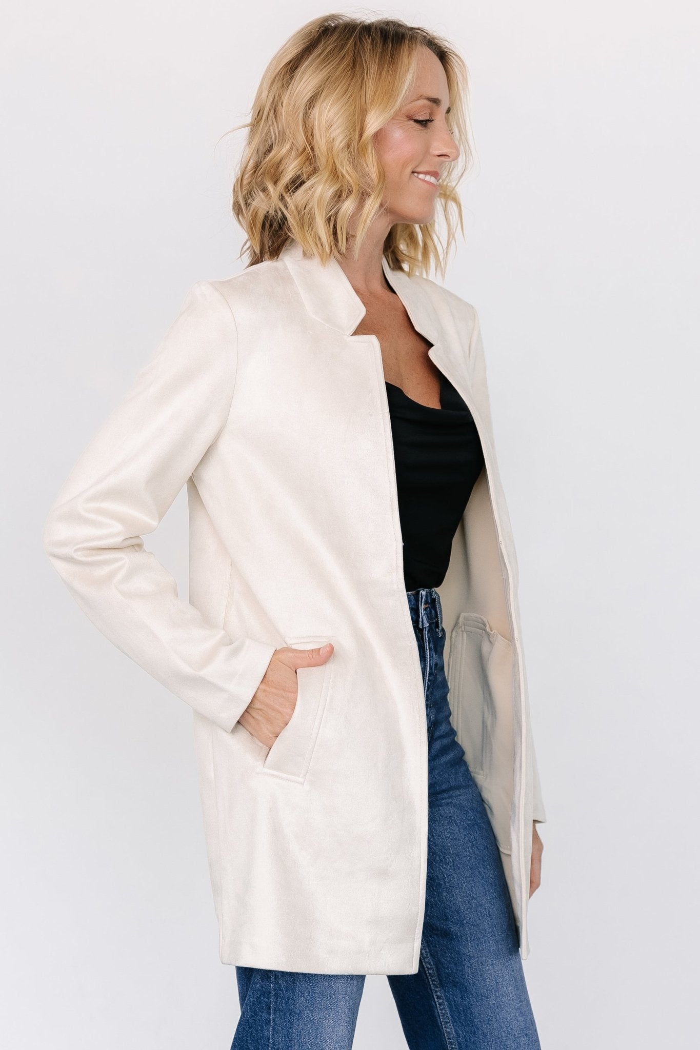 Queenie Faux Suede Jacket | Oatmeal