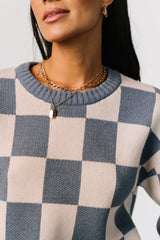 Quincy Checkered Sweater | Blue