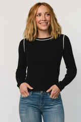 Quinlan Ribbed Top | Black