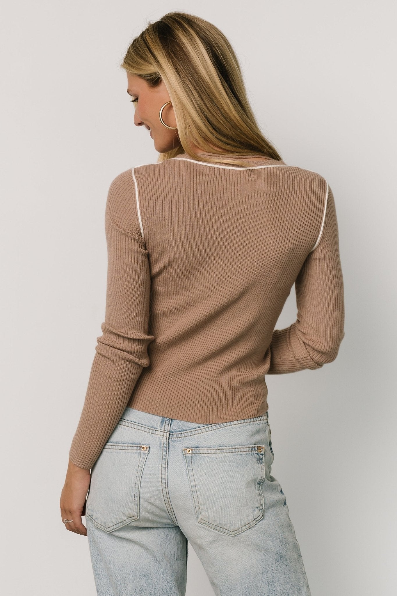 Quinlan Ribbed Top | Light Mocha