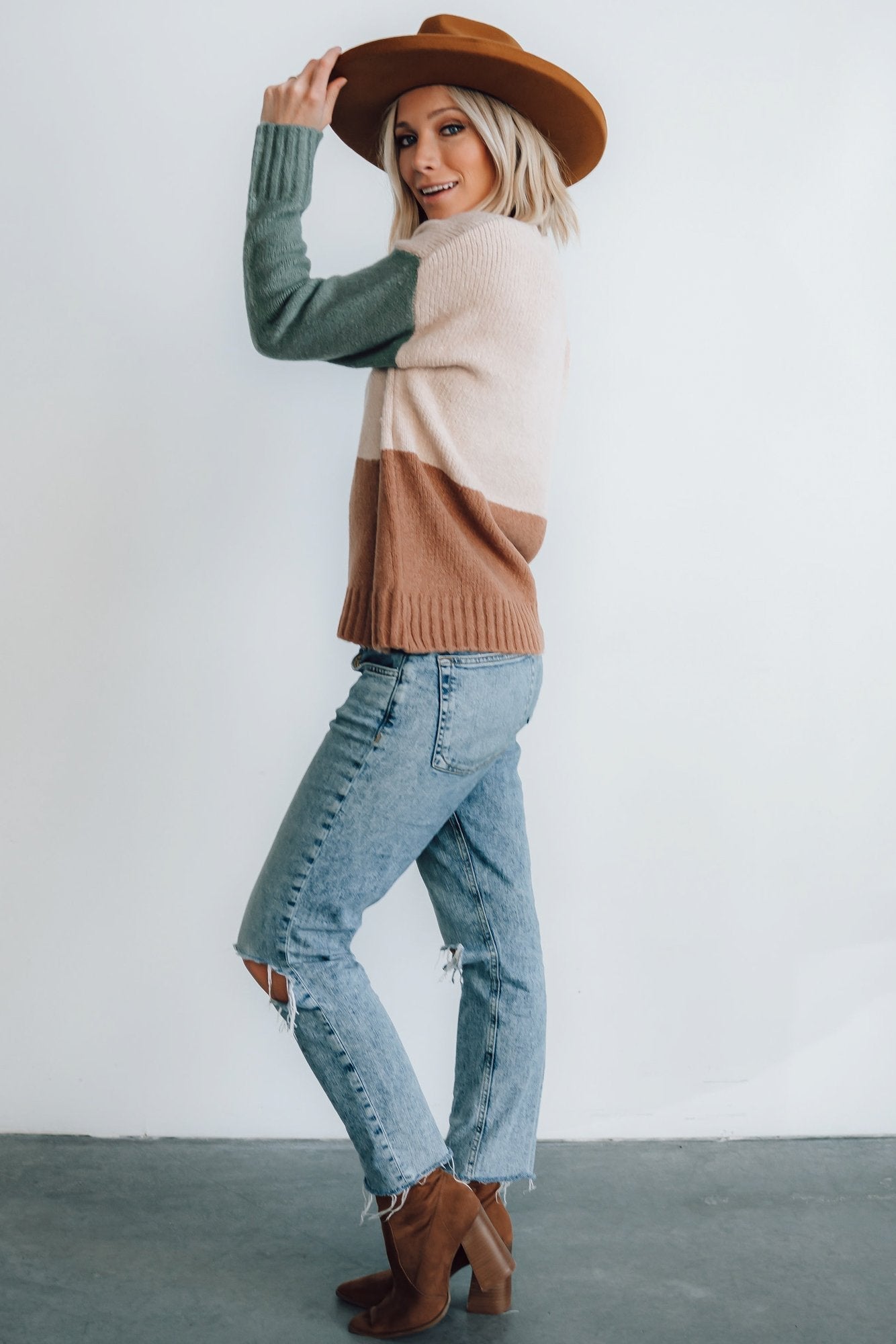 Randi Color Block Sweater | Natural