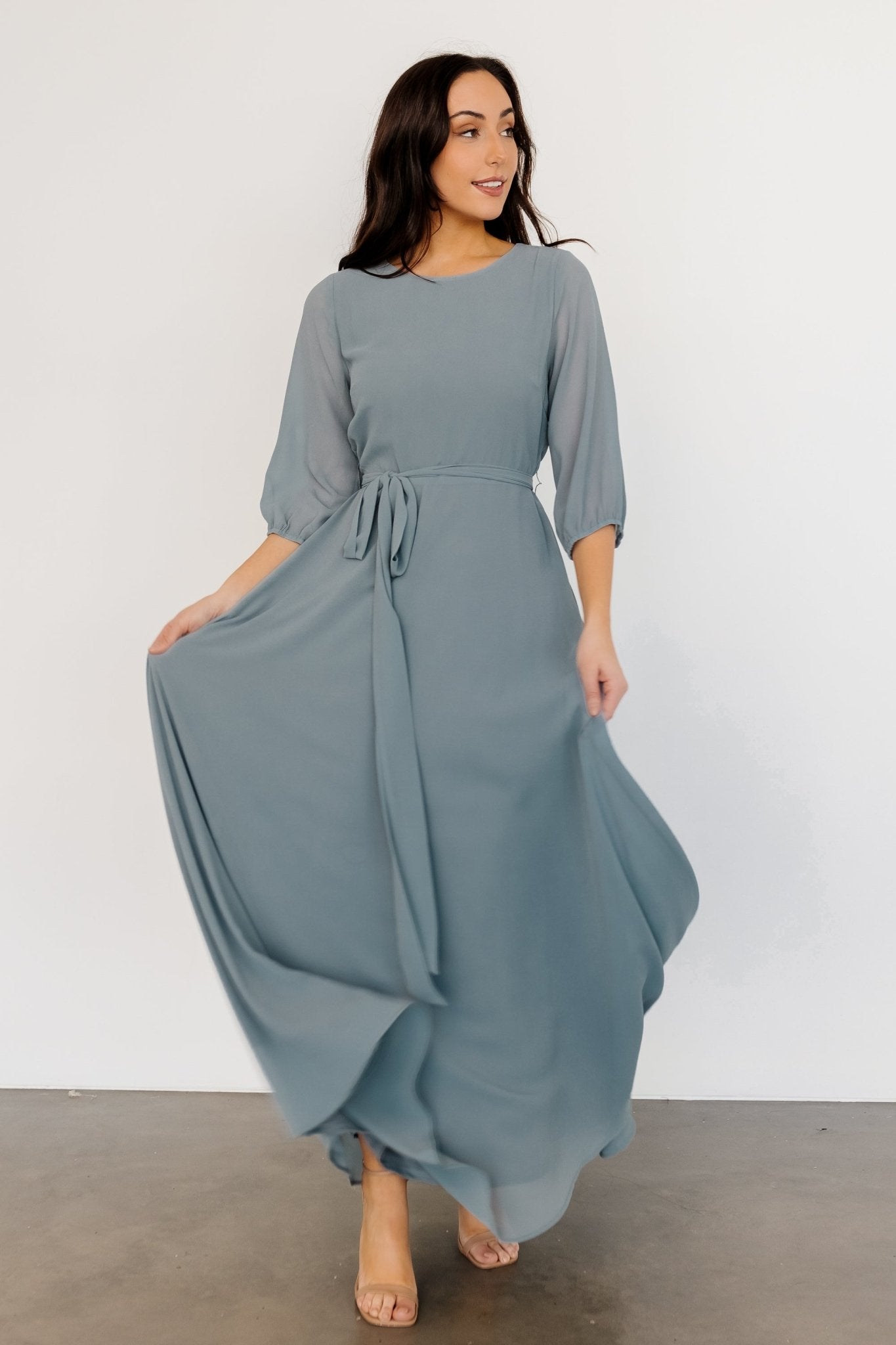 Rebecca Maxi Dress | Dusty Blue