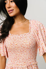 Regina Smocked Maxi Dress | Coral Floral