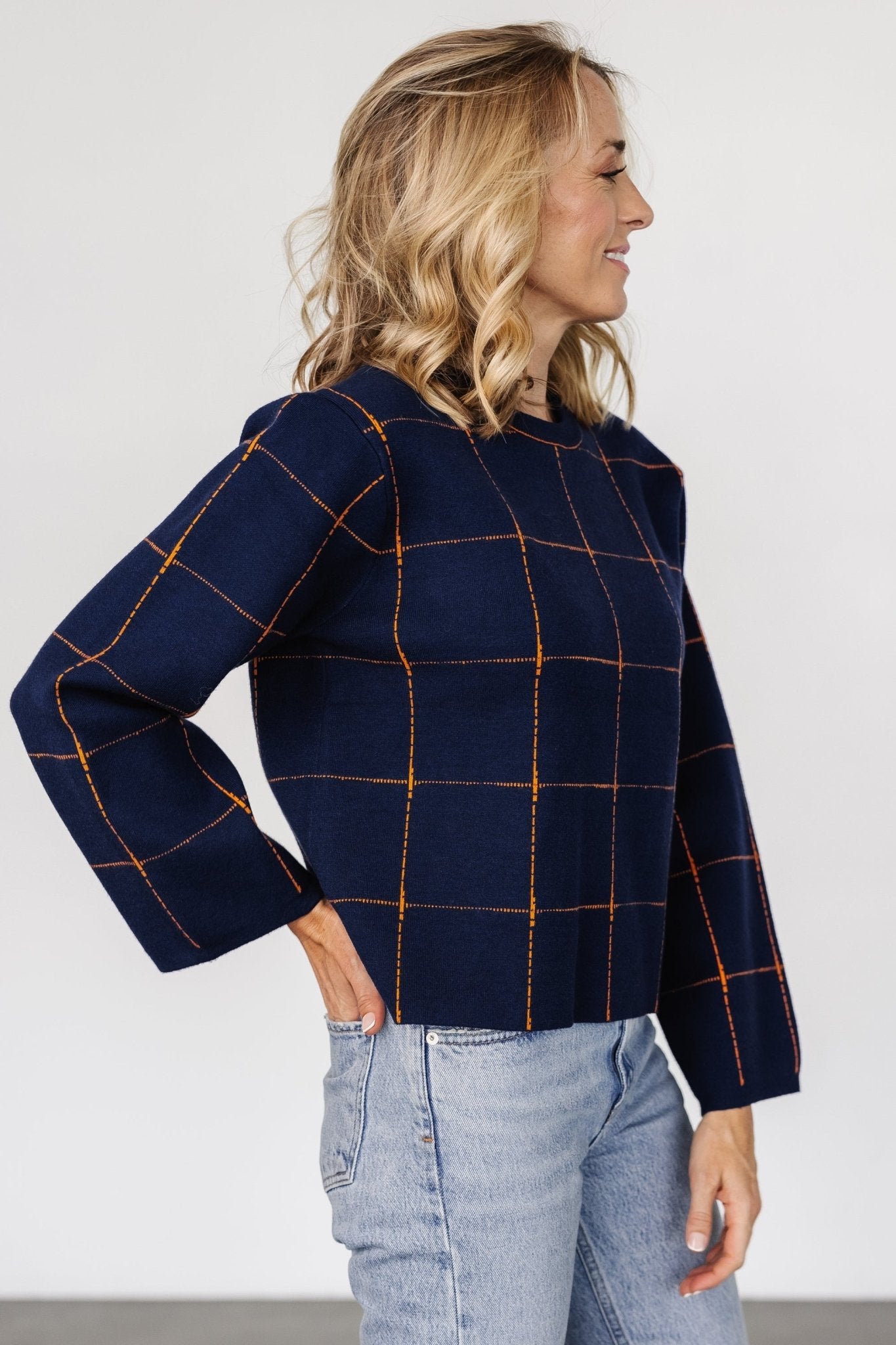 Remington Sweater | Navy + Orange