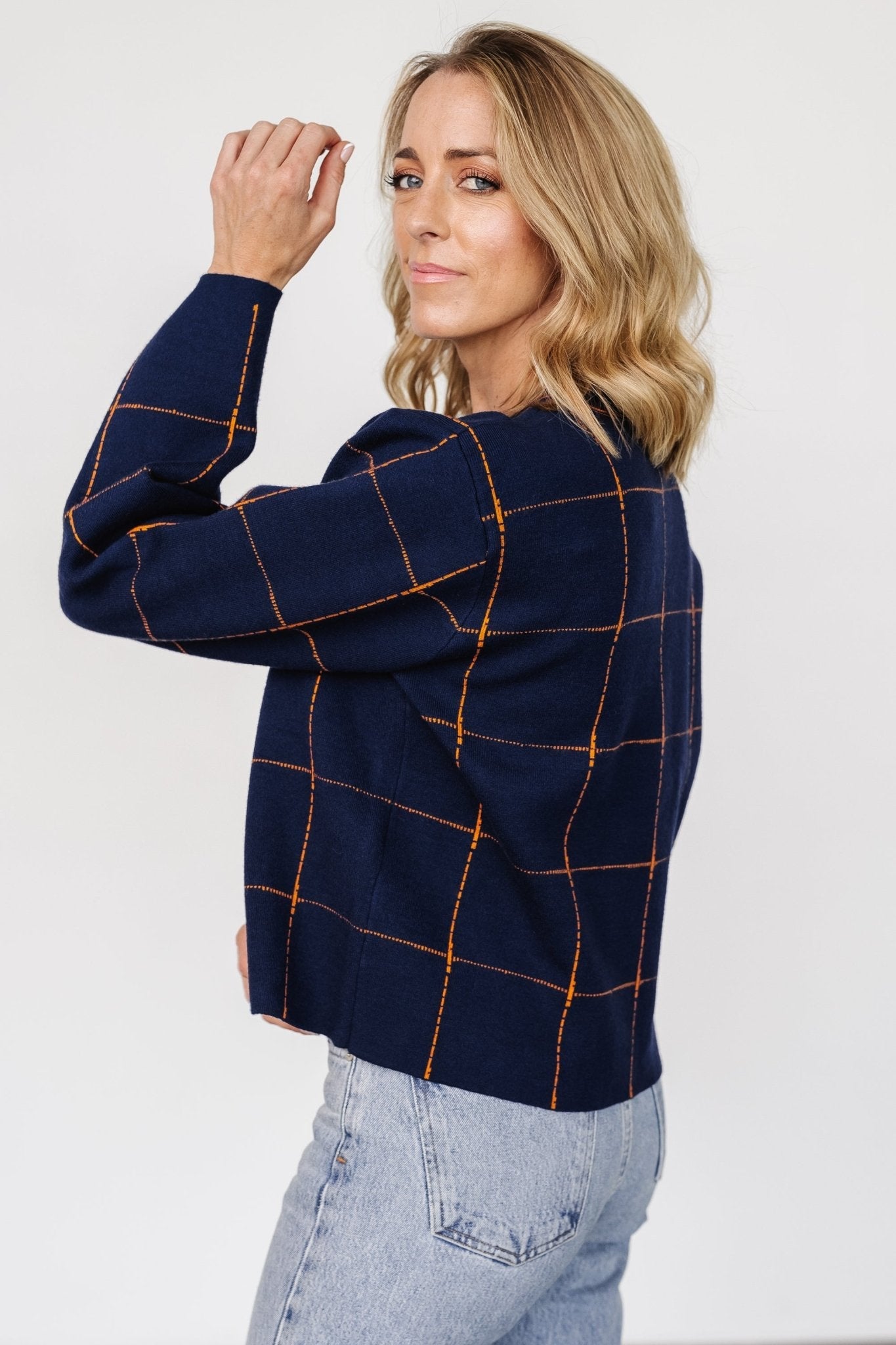 Remington Sweater | Navy + Orange