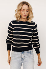 Rianne Knit Sweater | Navy + Cream Stripe