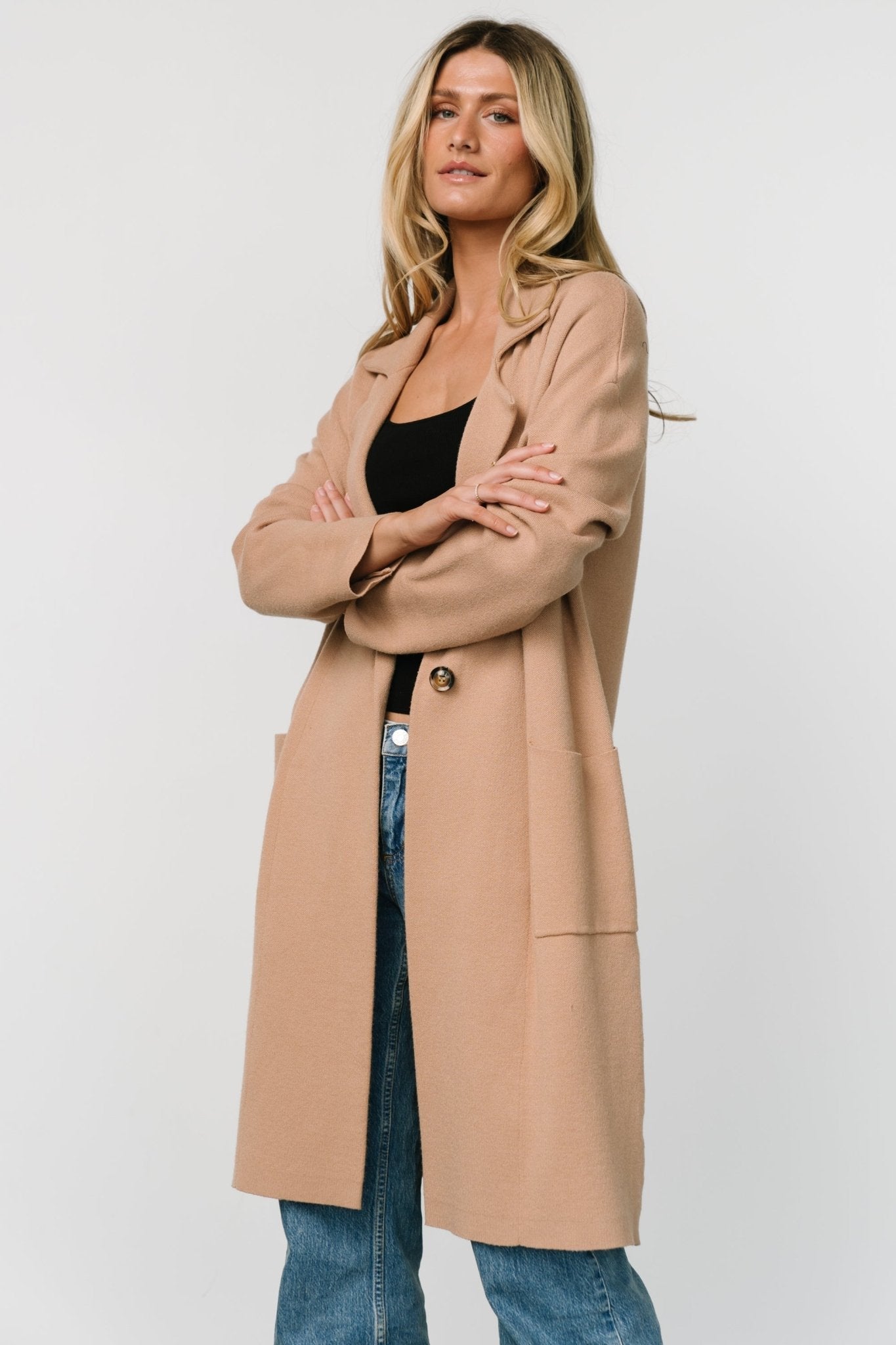 Roland Long Jacket | Light Camel